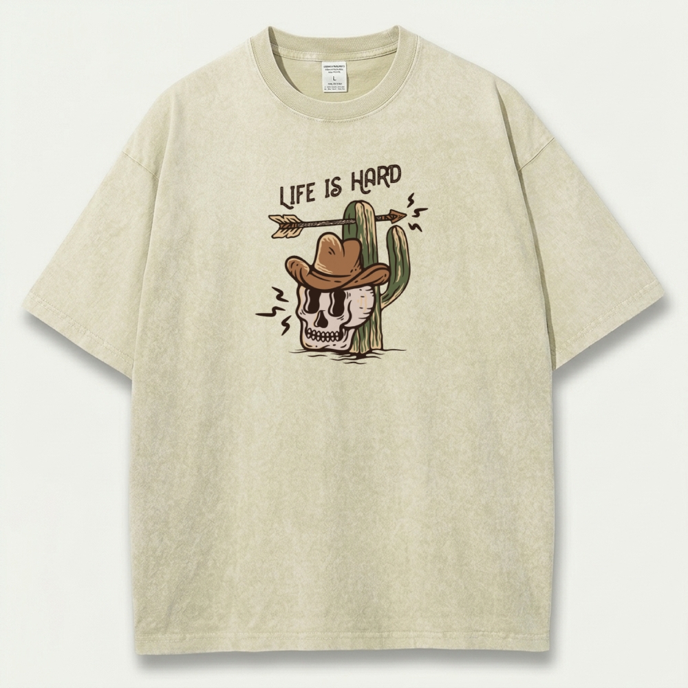 Life Is Hard Vintage Organic Cotton Hiking Tee-HikeVista