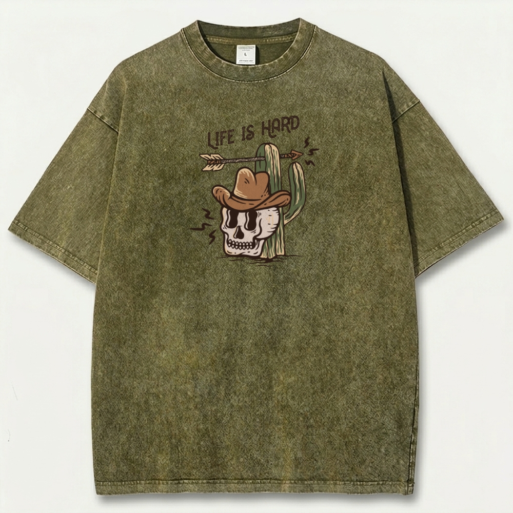 Life Is Hard Vintage Organic Cotton Hiking Tee-HikeVista