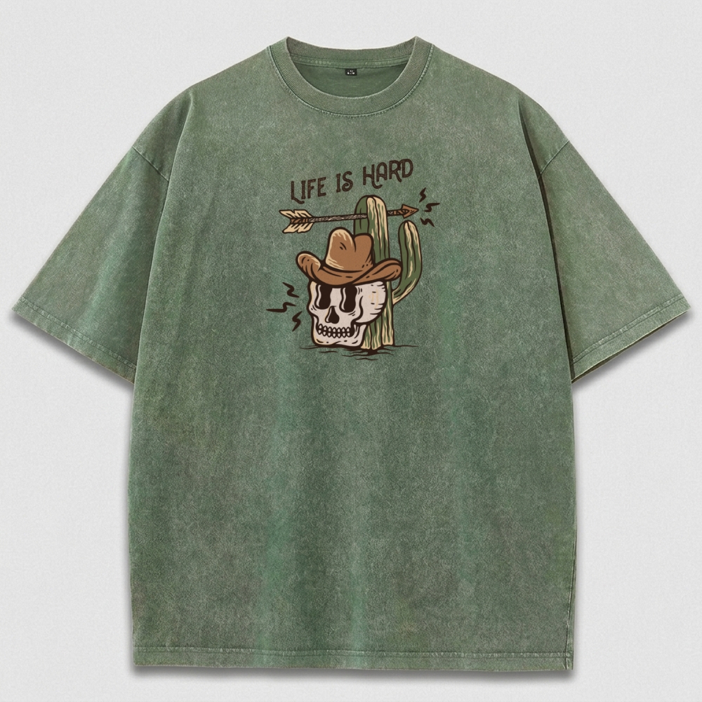 Life Is Hard Vintage Organic Cotton Hiking Tee-HikeVista