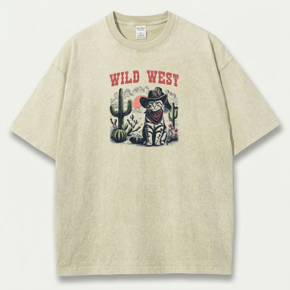 Wild West Vintage Organic Cotton Cat Tee-HikeVista