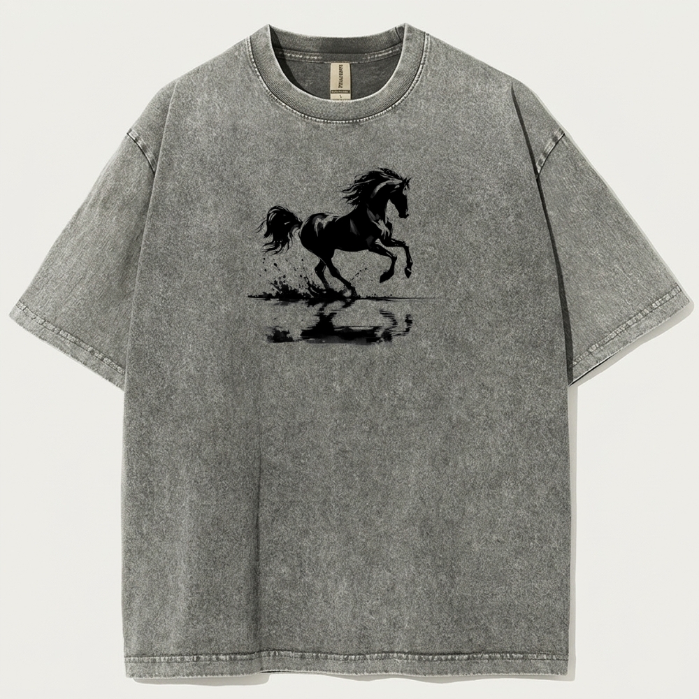 Western Horse Vintage Organic Cotton Hiking Tee-HikeVista