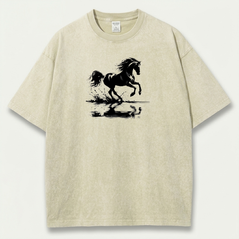 Western Horse Vintage Organic Cotton Hiking Tee-HikeVista