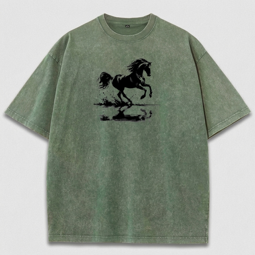 Western Horse Vintage Organic Cotton Hiking Tee-HikeVista