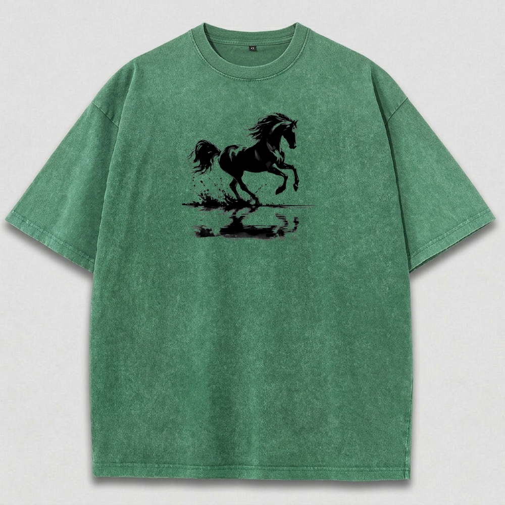 Western Horse Vintage Organic Cotton Hiking Tee-HikeVista