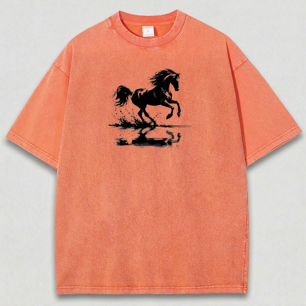 Western Horse Vintage Organic Cotton Hiking Tee-HikeVista