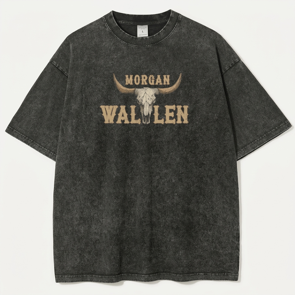 Morgan Wallen Bull Skull Vintage Organic Cotton Trail Tee-HikeVista