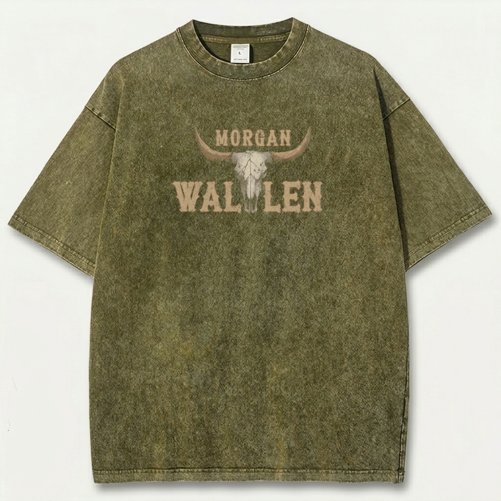 Morgan Wallen Bull Skull Vintage Organic Cotton Trail Tee-HikeVista
