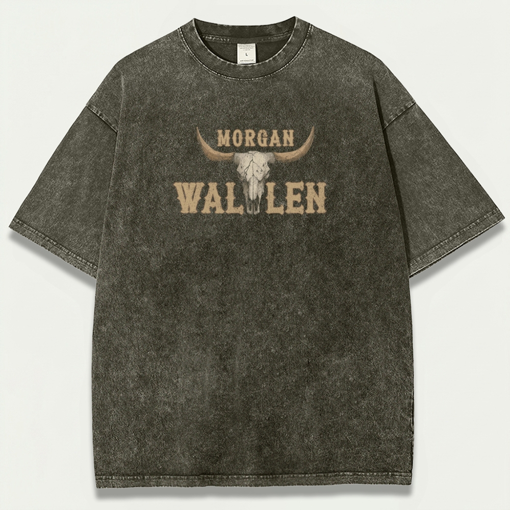 Morgan Wallen Bull Skull Vintage Organic Cotton Trail Tee-HikeVista