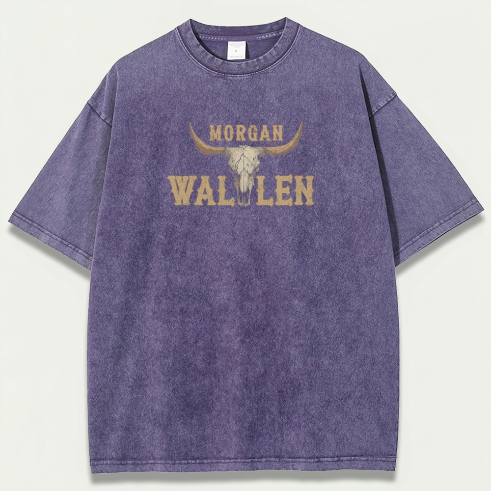 Morgan Wallen Bull Skull Vintage Organic Cotton Trail Tee-HikeVista