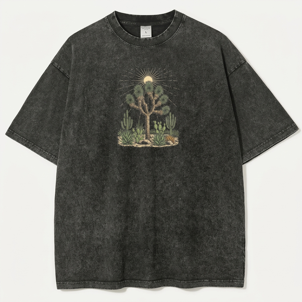 Western Cactus Vintage Organic Cotton Hiking Tee-HikeVista