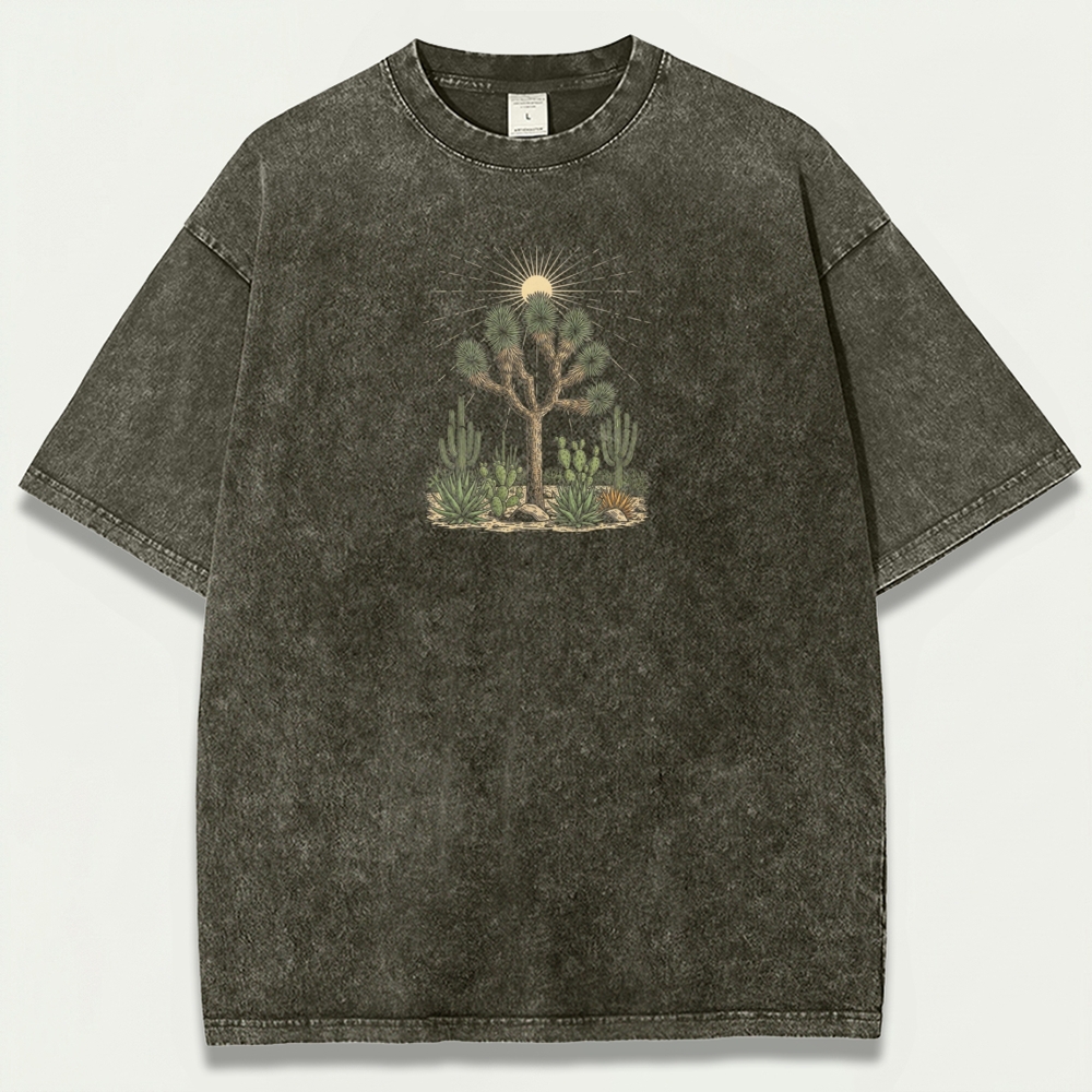 Western Cactus Vintage Organic Cotton Hiking Tee-HikeVista