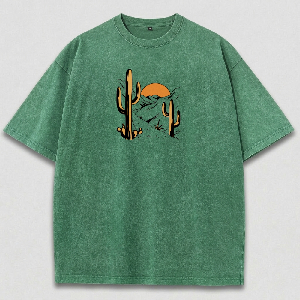 Western Cactus Vintage Organic Cotton Hiking Tee-HikeVista