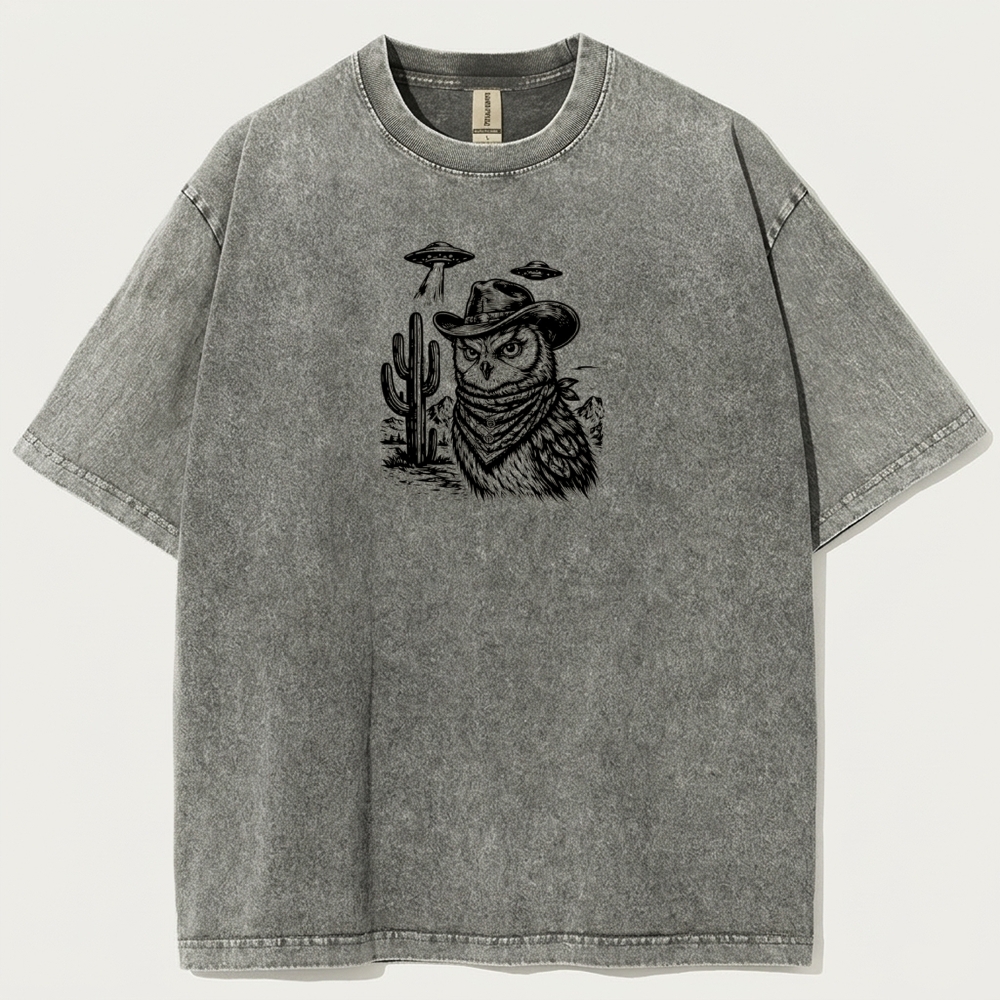 Western Owl Vintage Organic Cotton Hiking Tee-HikeVista