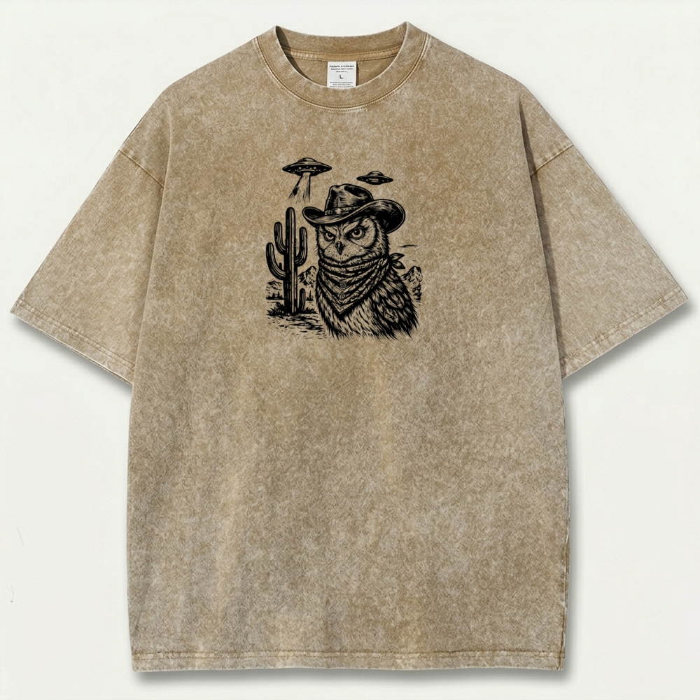 Western Owl Vintage Organic Cotton Hiking Tee-HikeVista