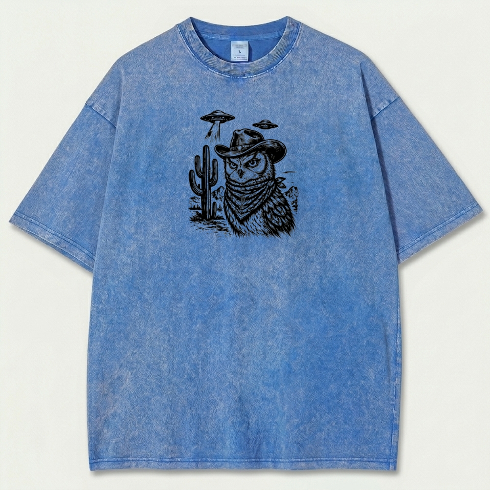 Western Owl Vintage Organic Cotton Hiking Tee-HikeVista