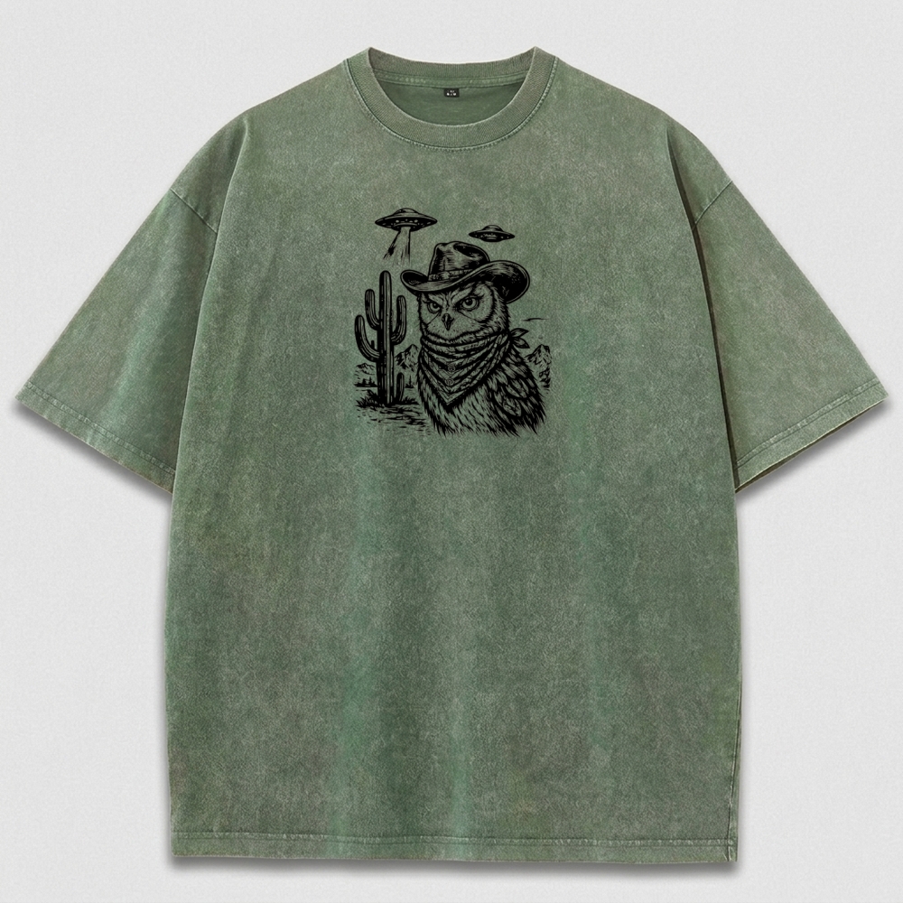 Western Owl Vintage Organic Cotton Hiking Tee-HikeVista