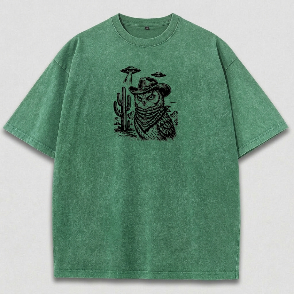 Western Owl Vintage Organic Cotton Hiking Tee-HikeVista