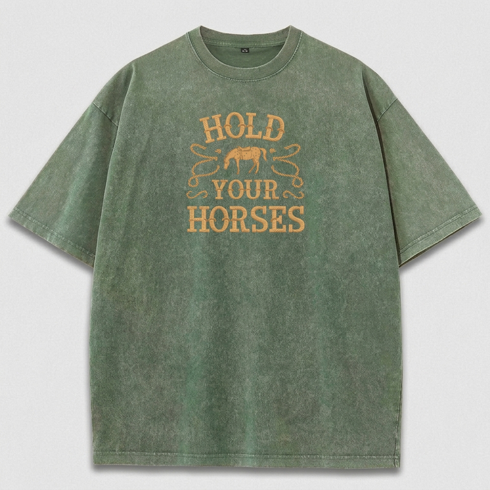 Hold Your Horses Vintage Organic Cotton Hiking Tee-HikeVista