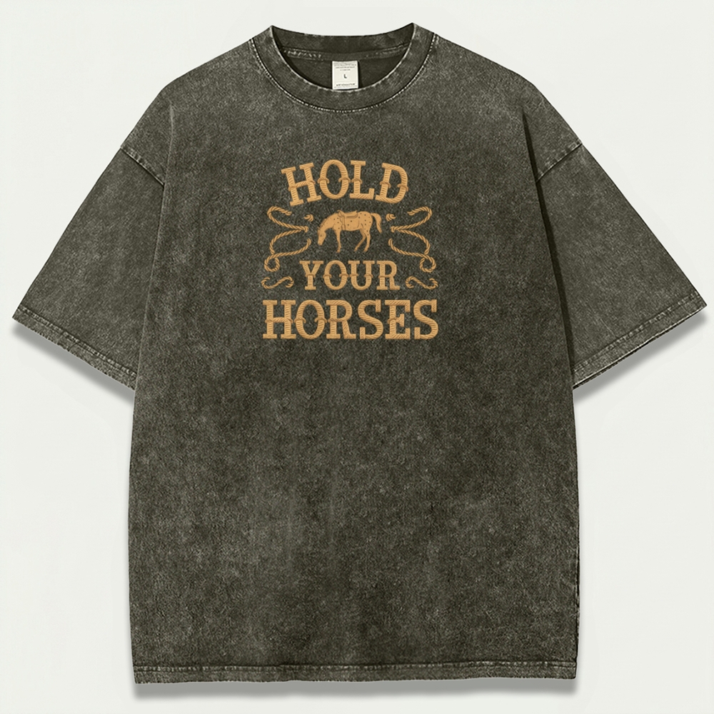 Hold Your Horses Vintage Organic Cotton Hiking Tee-HikeVista