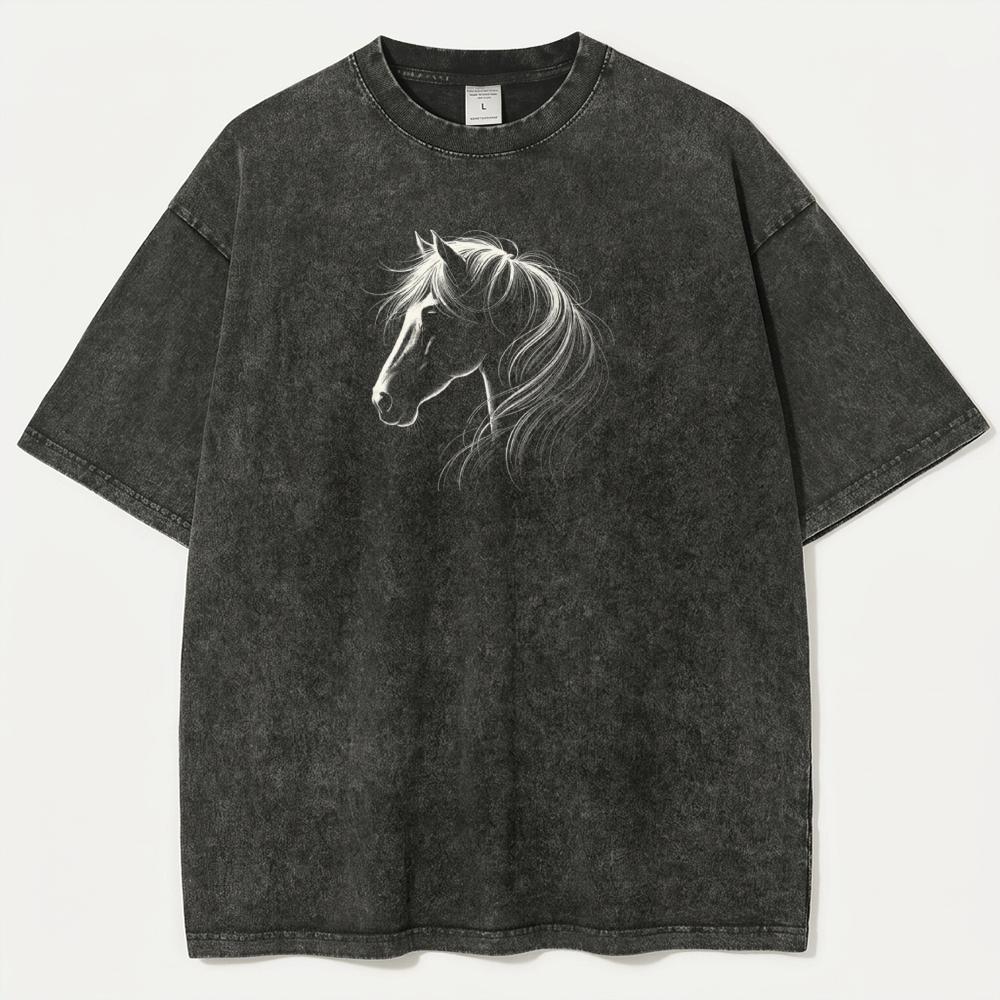 Western Horse Vintage Organic Cotton Hiking Tee-HikeVista