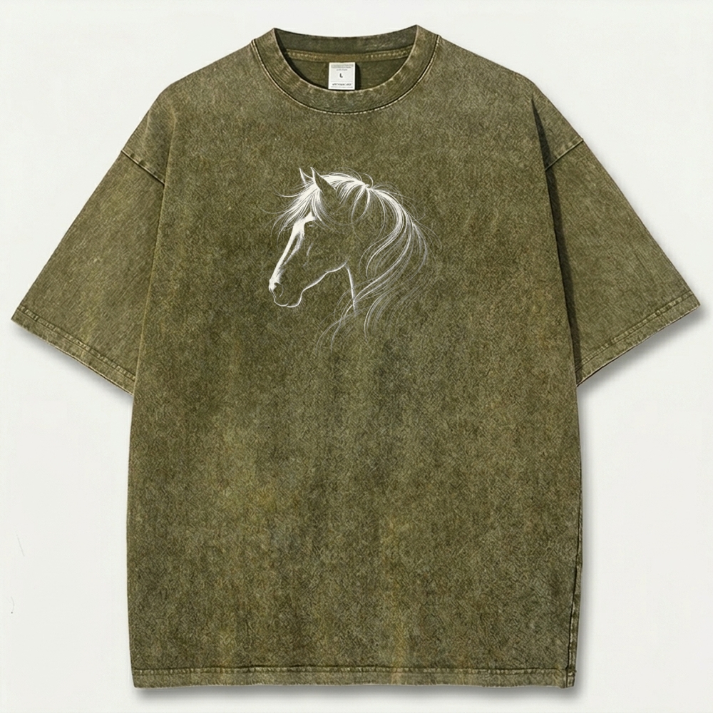 Western Horse Vintage Organic Cotton Hiking Tee-HikeVista