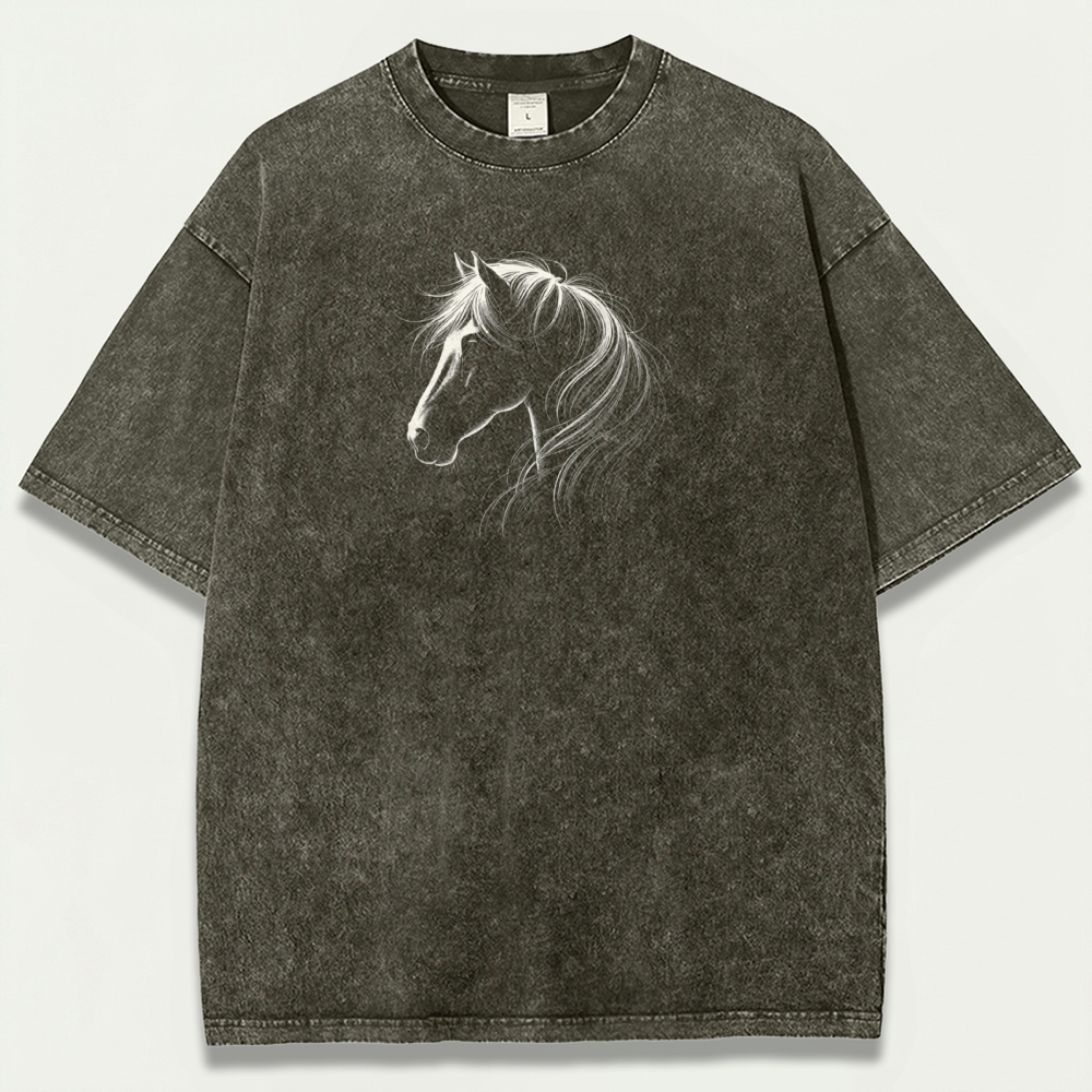 Western Horse Vintage Organic Cotton Hiking Tee-HikeVista