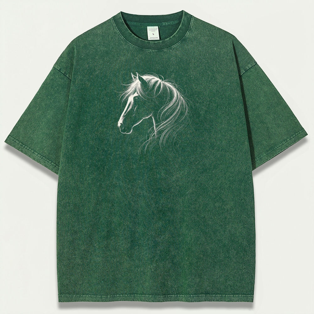 Western Horse Vintage Organic Cotton Hiking Tee-HikeVista