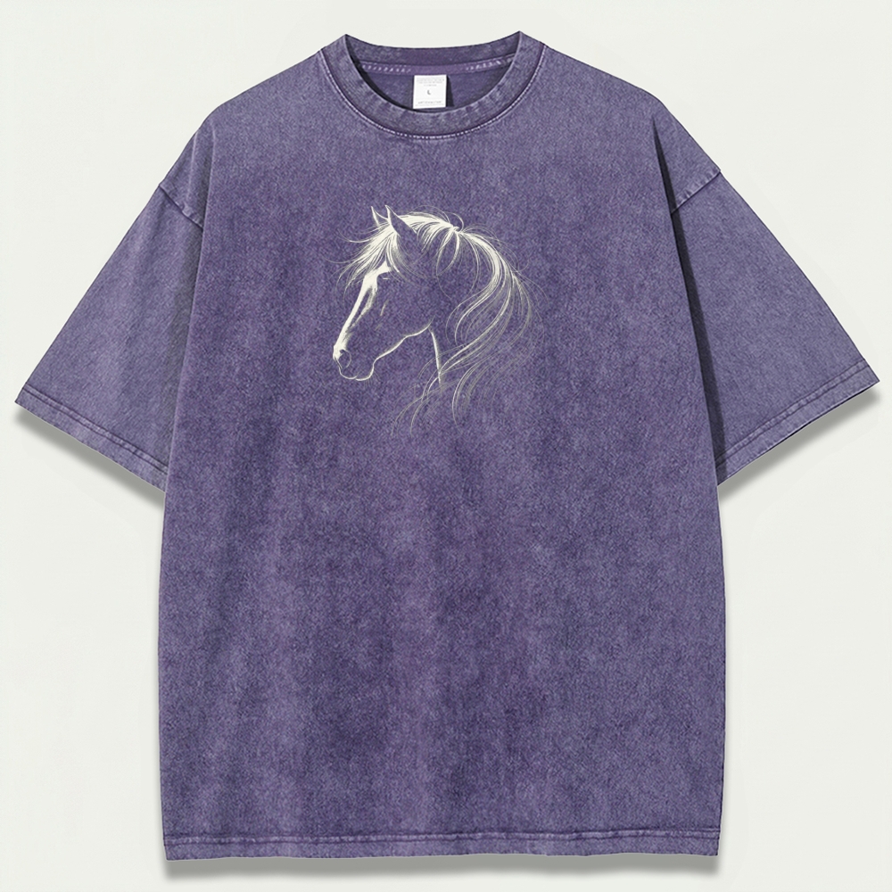 Western Horse Vintage Organic Cotton Hiking Tee-HikeVista