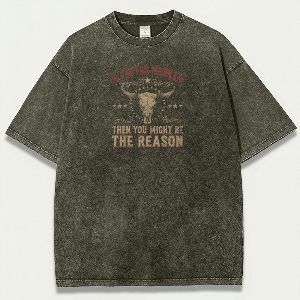 Western Bull Skull Vintage Organic Cotton Hiking Tee-HikeVista