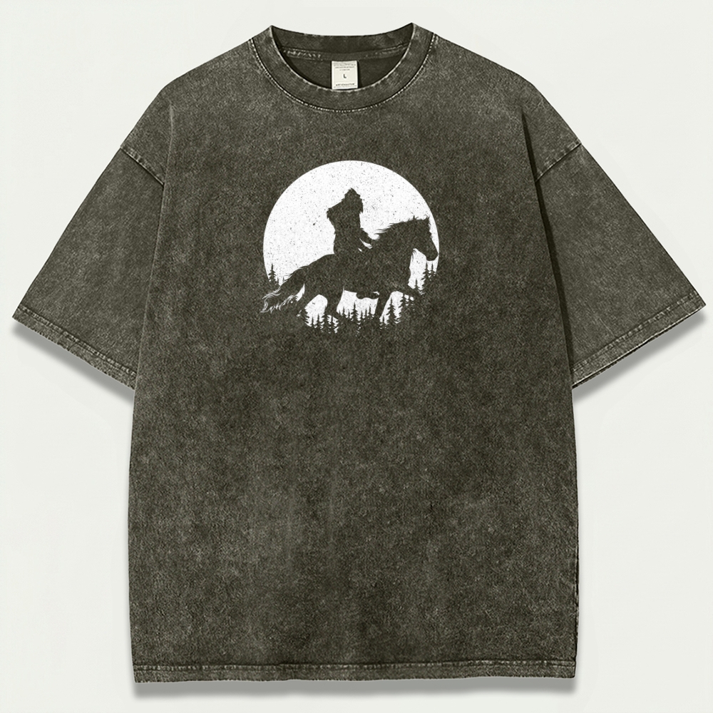 Western Ride Moon Vintage Organic Cotton Hiking Tee-HikeVista