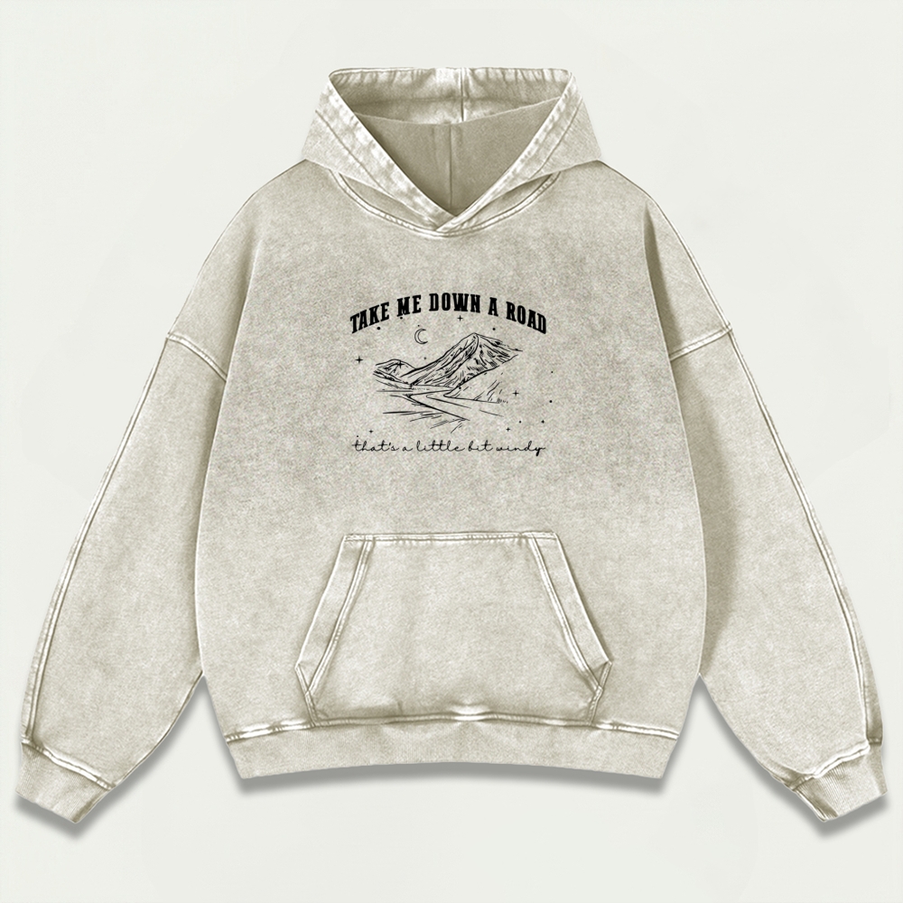 Take Me Down Road Vintage Premium Heavyweight Trail Hoodie-HikeVista
