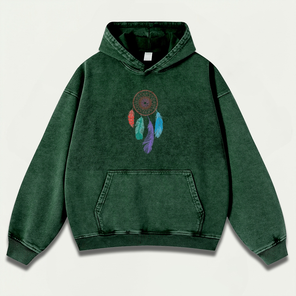 Dreamcatcher Feathers Vintage Premium Heavyweight Hiking Hoodie-HikeVista
