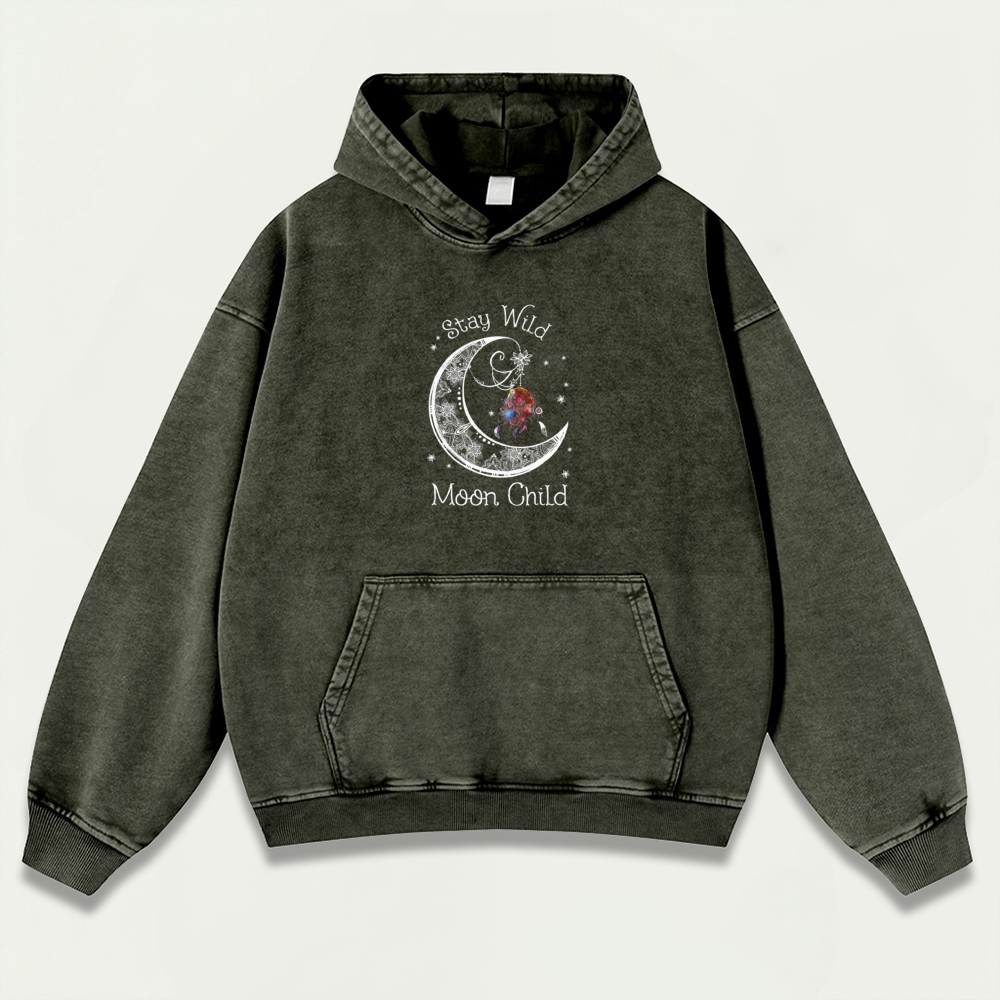Stay Wild Moon Child Vintage Premium Heavyweight Trail Hoodie-HikeVista