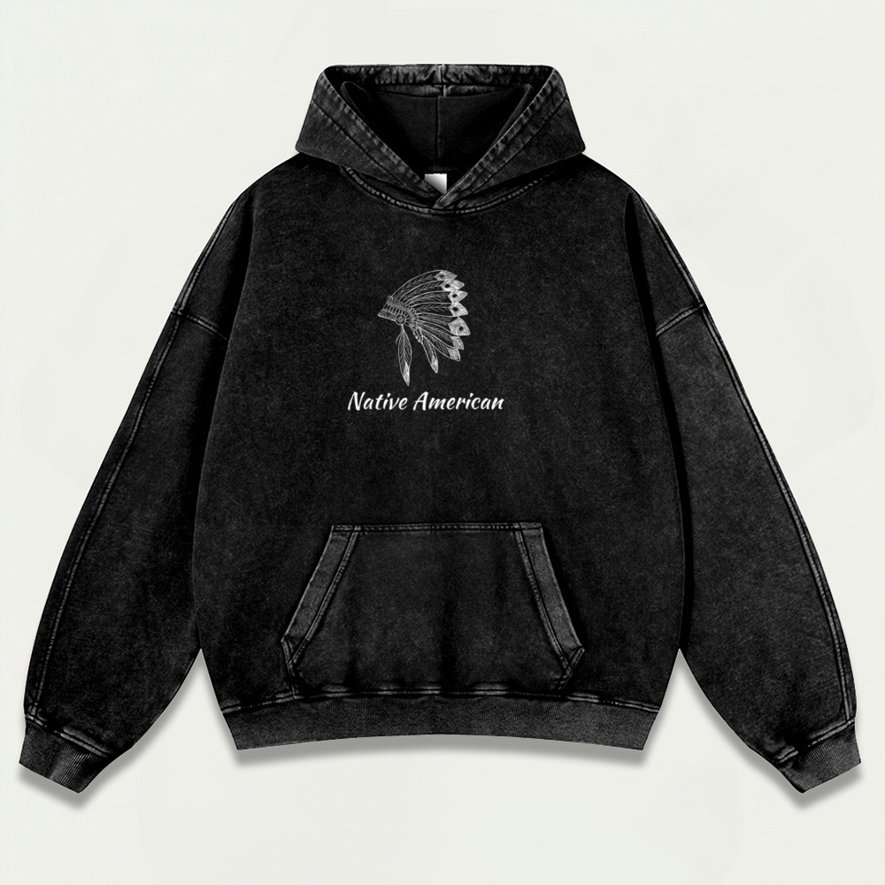 Native American Vintage Premium Heavyweight Trail Hoodie-HikeVista