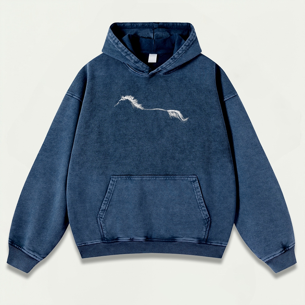 Western Horse Vintage Premium Heavyweight Hiking Hoodie-HikeVista