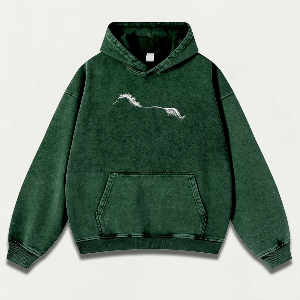 Western Horse Vintage Premium Heavyweight Hiking Hoodie-HikeVista