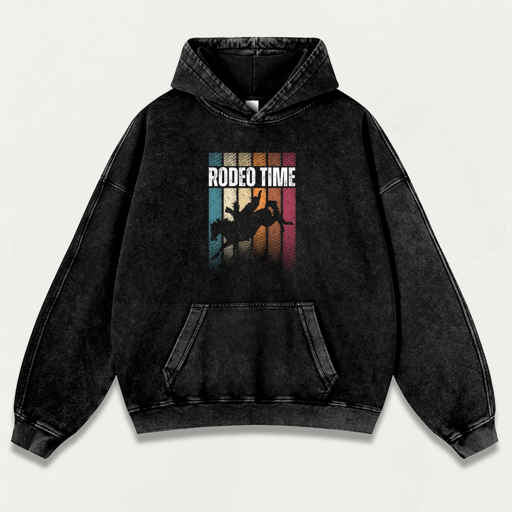 Western Rodeo Vintage Premium Heavyweight Hiking Hoodie-HikeVista