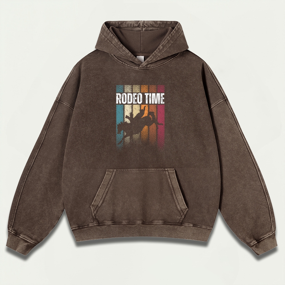 Western Rodeo Vintage Premium Heavyweight Hiking Hoodie-HikeVista