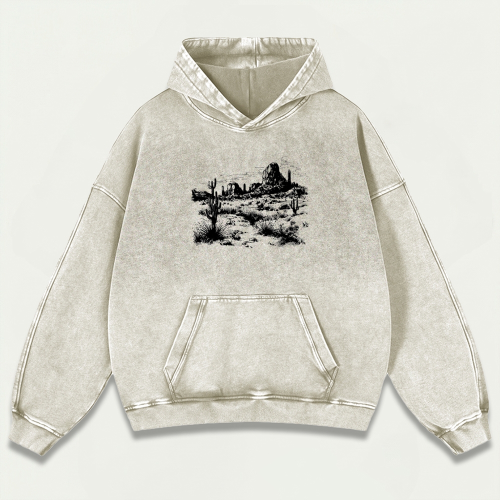 Western Vintage Premium Heavyweight Hiking Hoodie-HikeVista