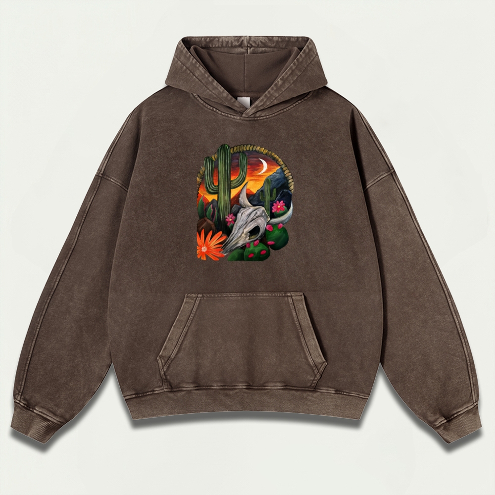 Western Vintage Premium Heavyweight Hiking Hoodie-HikeVista
