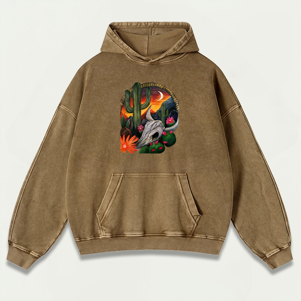 Western Vintage Premium Heavyweight Hiking Hoodie-HikeVista