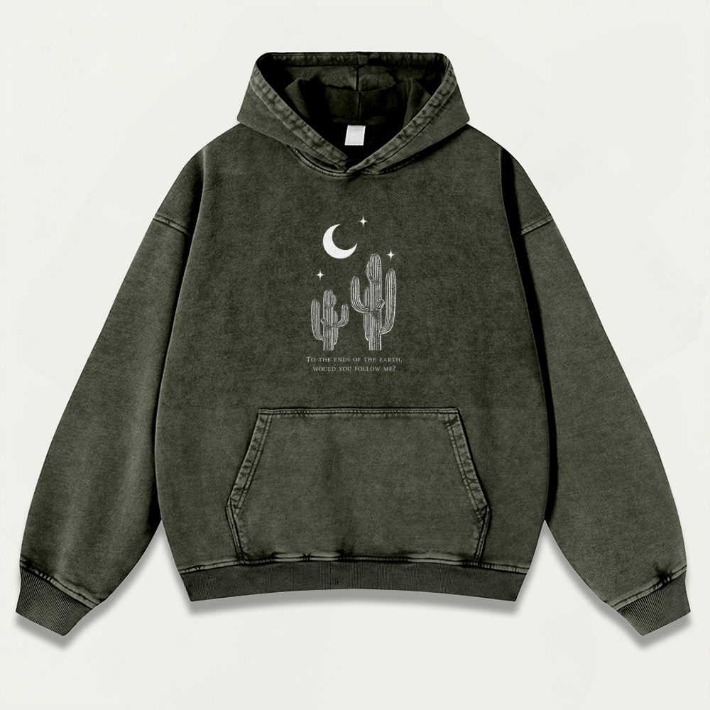 Cactus Moon Vintage Premium Heavyweight Hiking Hoodie-HikeVista