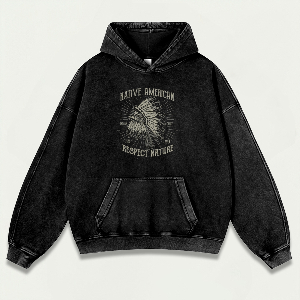 Native American Vintage Premium Heavyweight Trail Hoodie-HikeVista
