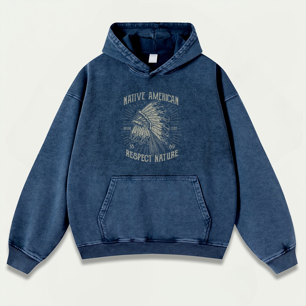 Native American Vintage Premium Heavyweight Trail Hoodie-HikeVista