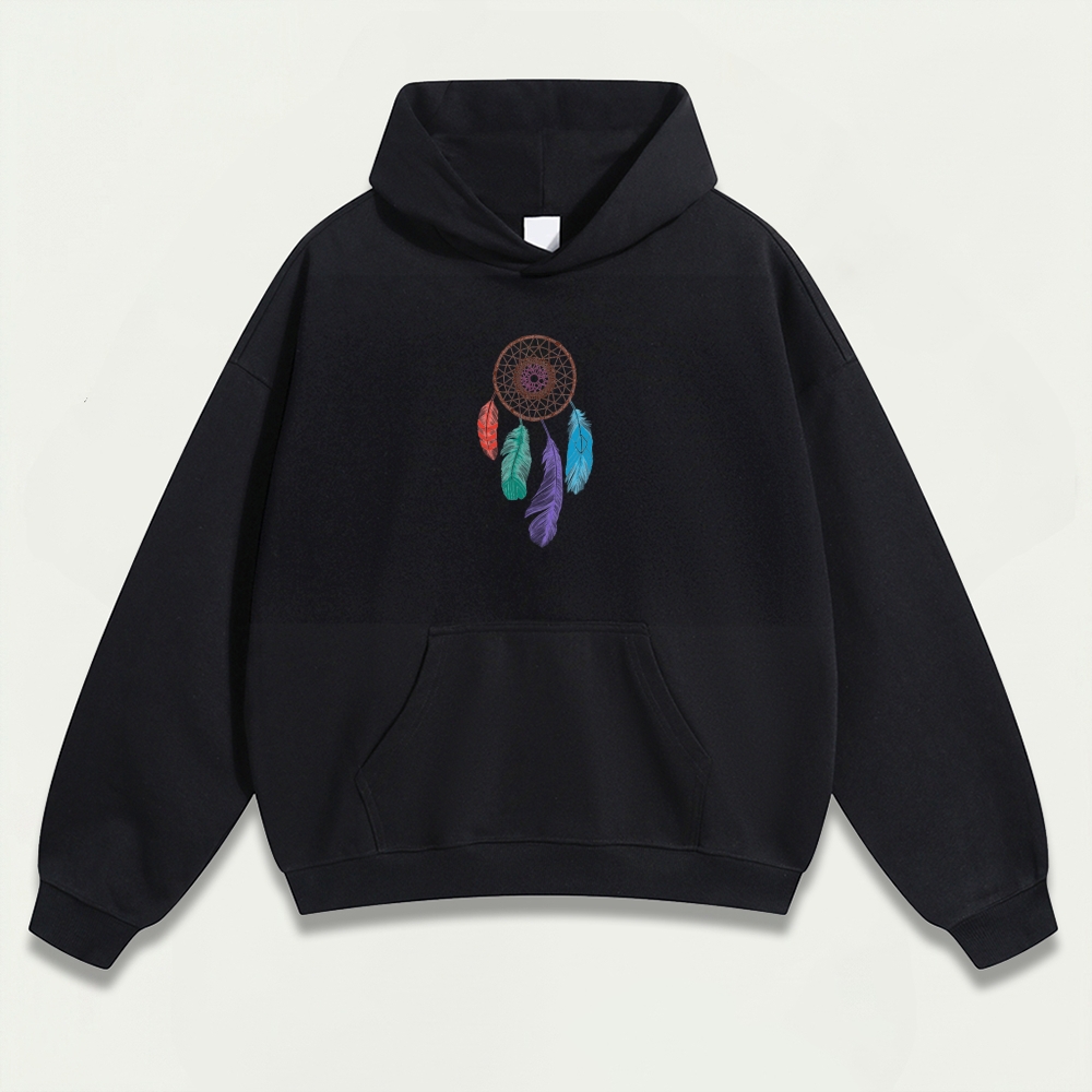 Dreamcatcher Feathers Heavyweight Hiking Hoodie-HikeVista