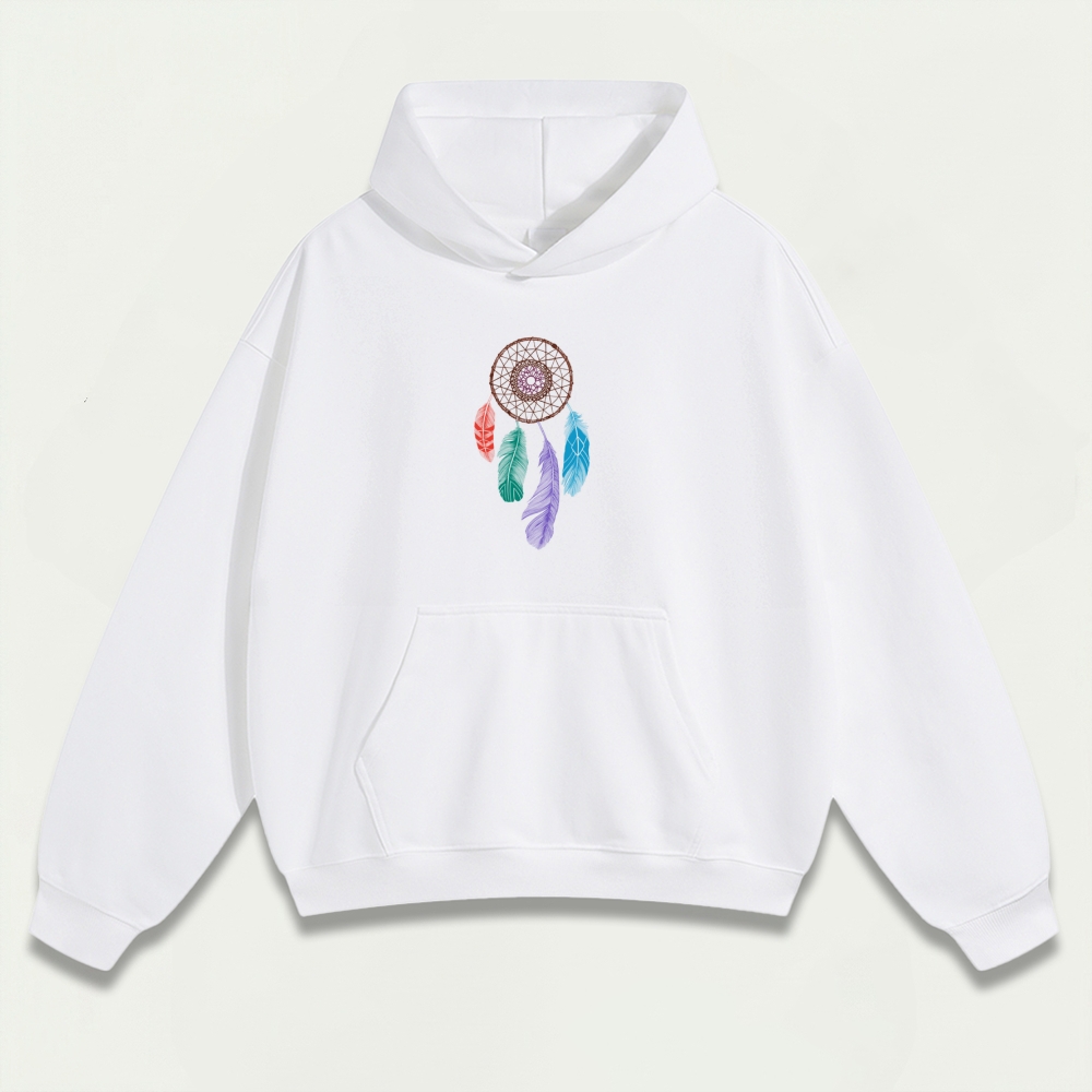 Dreamcatcher Feathers Heavyweight Hiking Hoodie-HikeVista