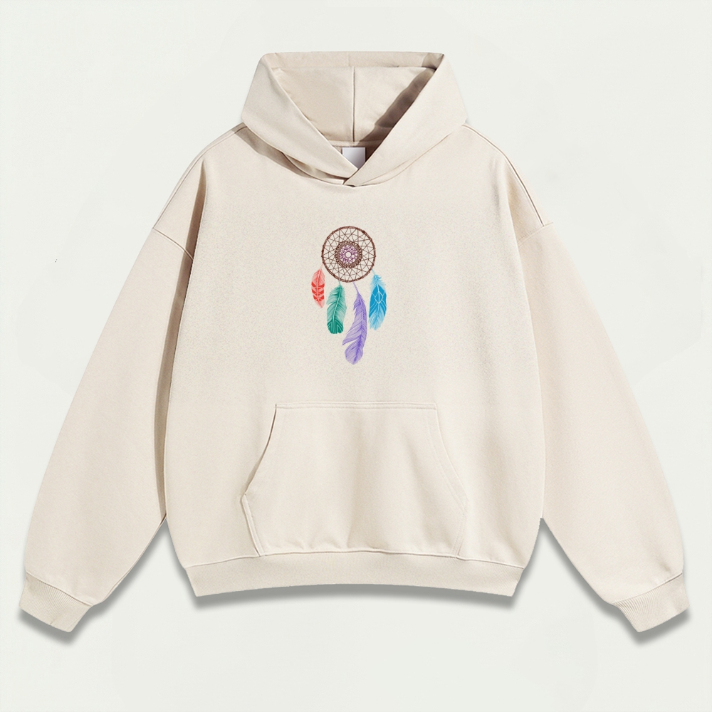 Dreamcatcher Feathers Heavyweight Hiking Hoodie-HikeVista