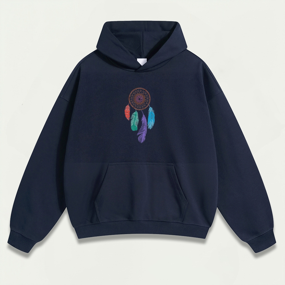 Dreamcatcher Feathers Heavyweight Hiking Hoodie-HikeVista