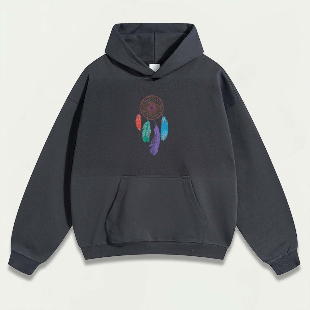 Dreamcatcher Feathers Heavyweight Hiking Hoodie-HikeVista
