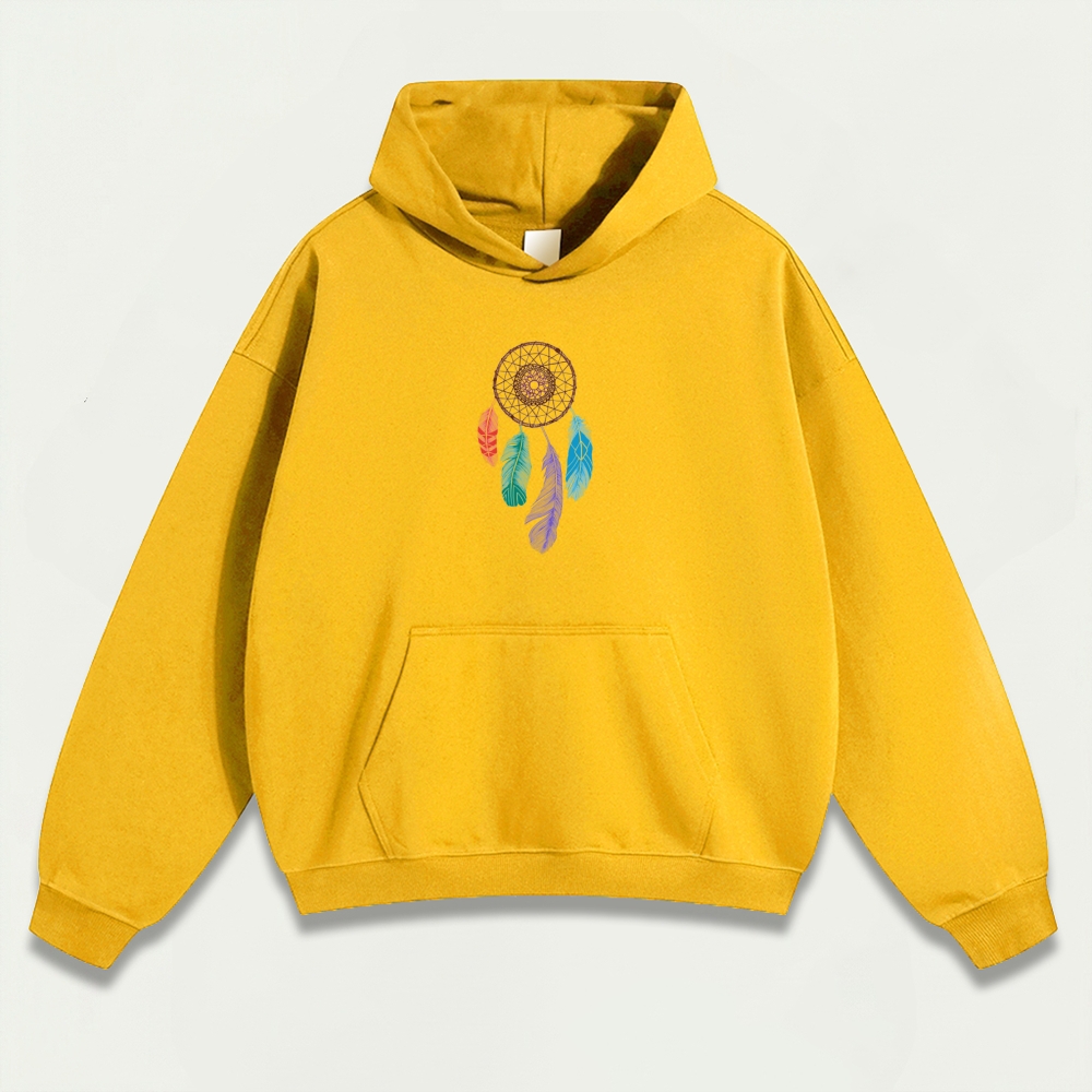 Dreamcatcher Feathers Heavyweight Hiking Hoodie-HikeVista
